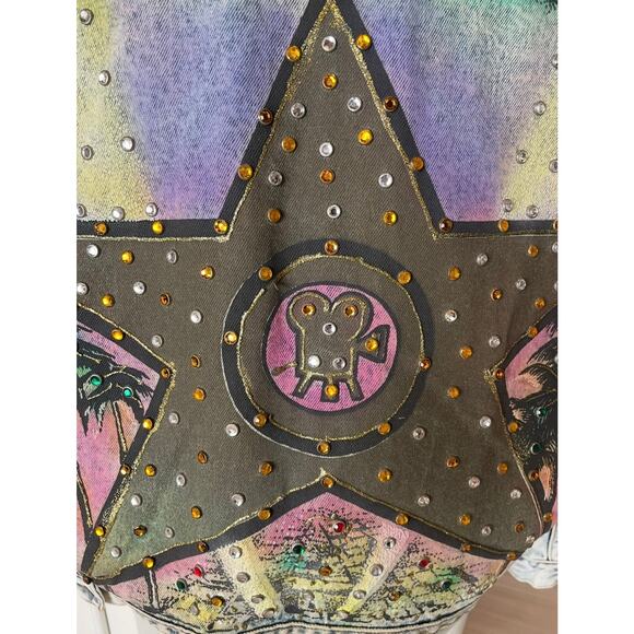 Vintage Jordache No Exit Hollywood Star Studded Denim Jacket Large Rare - Picture 13 of 16